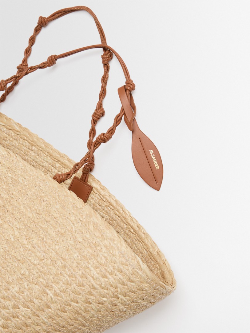 Jil Sander: Large Tangle bucket raffia tote bag
