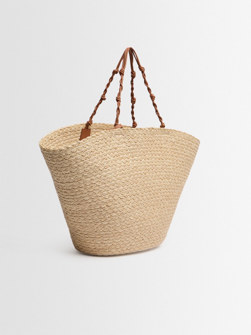 Jil Sander: Large Tangle bucket raffia tote bag