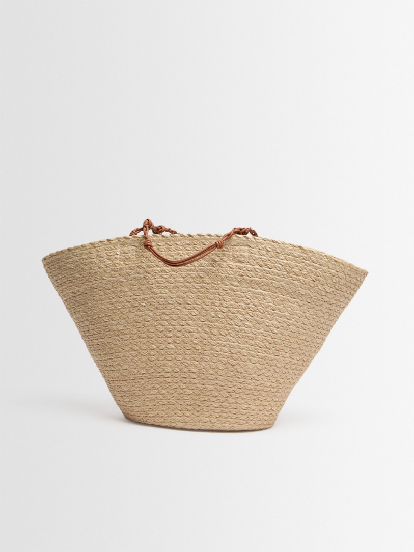 Jil Sander - Large Tangle bucket raffia tote bag