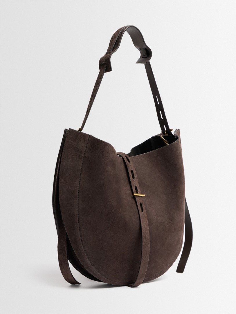 Minobossi: Bolso de hombro de ante Liz