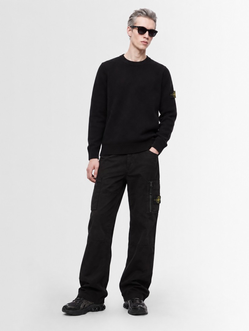 Stone Island: Logo cotton crewneck sweater