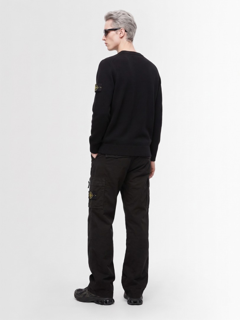 Stone Island: Logo cotton crewneck sweater