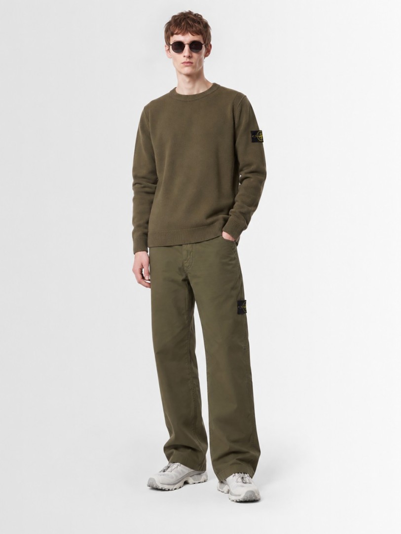 Stone Island: Logo cotton crewneck sweater
