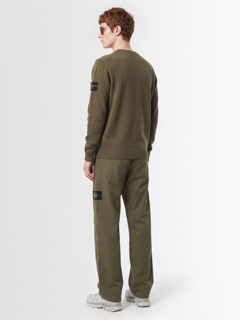 Stone Island: Logo cotton crewneck sweater