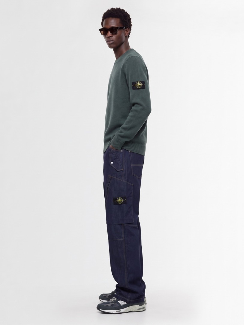 Stone Island: Logo cotton crewneck sweater