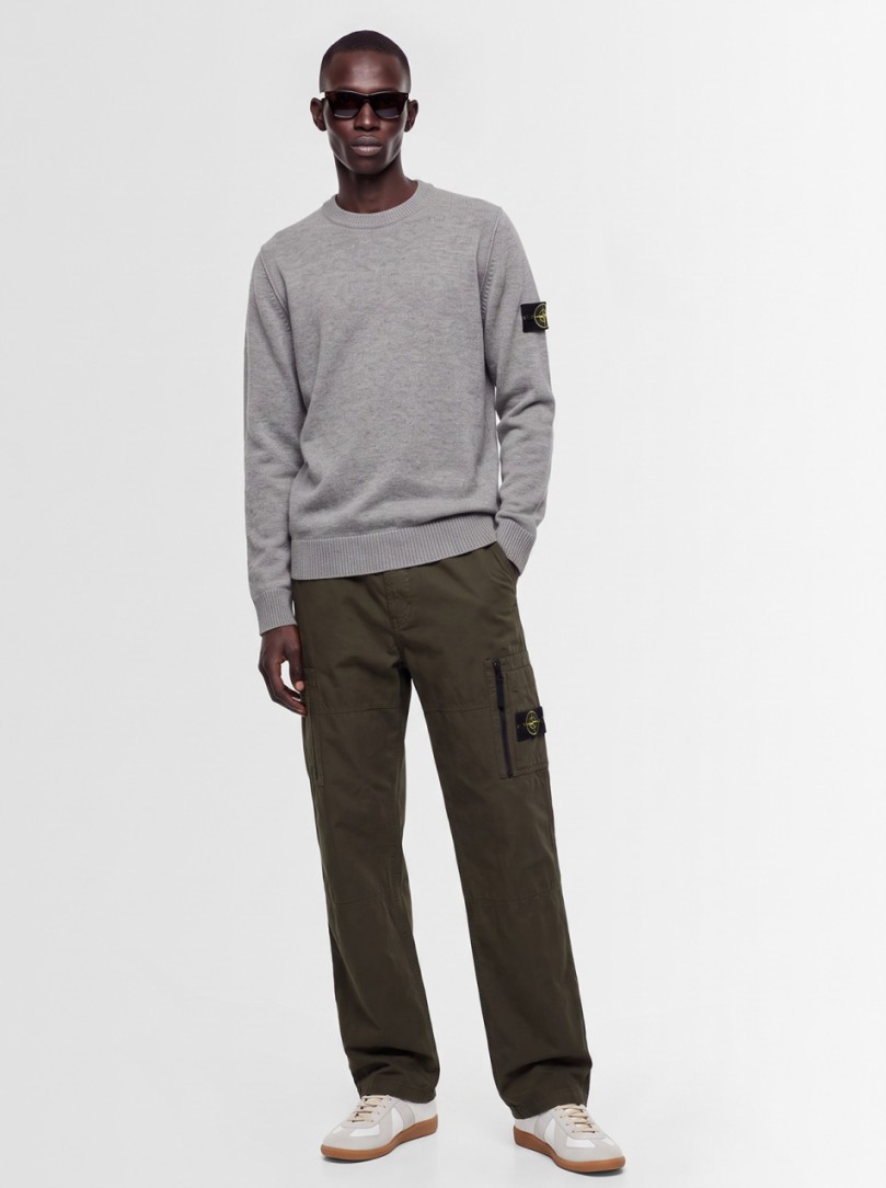Stone Island: Logo cotton crewneck sweater