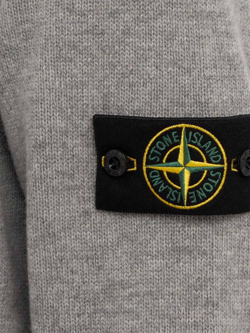 Stone Island: Logo cotton crewneck sweater