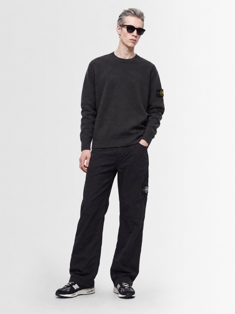 Stone Island: Logo cotton crewneck sweater