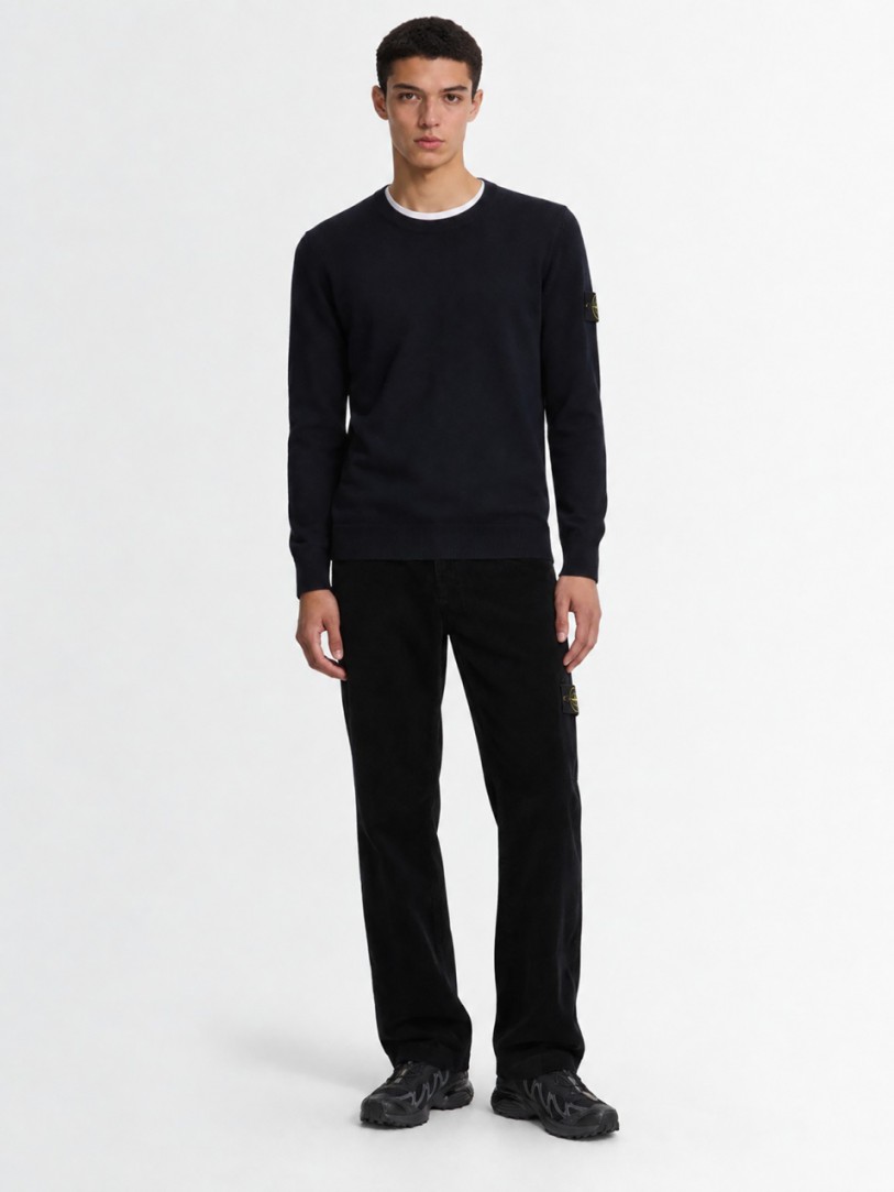 Stone Island: Pantalons slim en coton avec logo