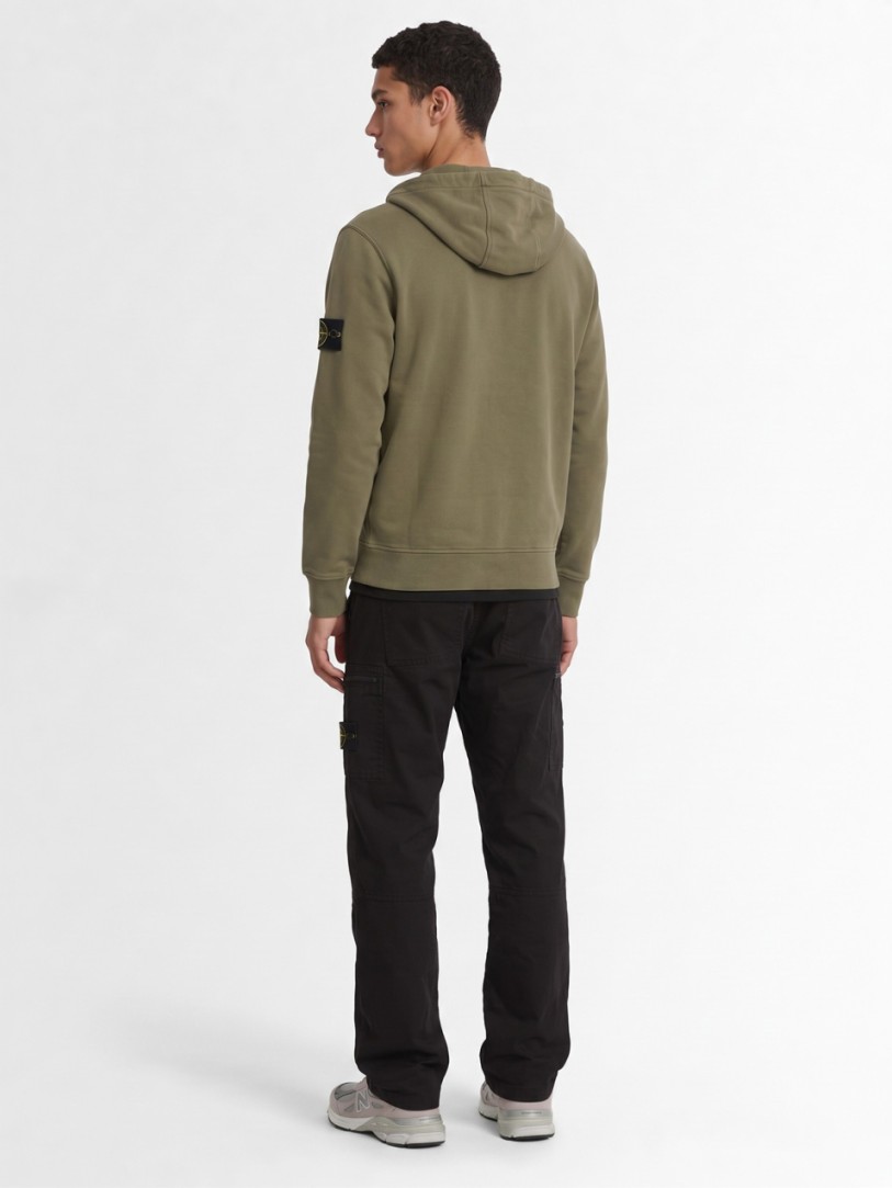 Stone Island: Sudadera con cremallera de algodón con logo