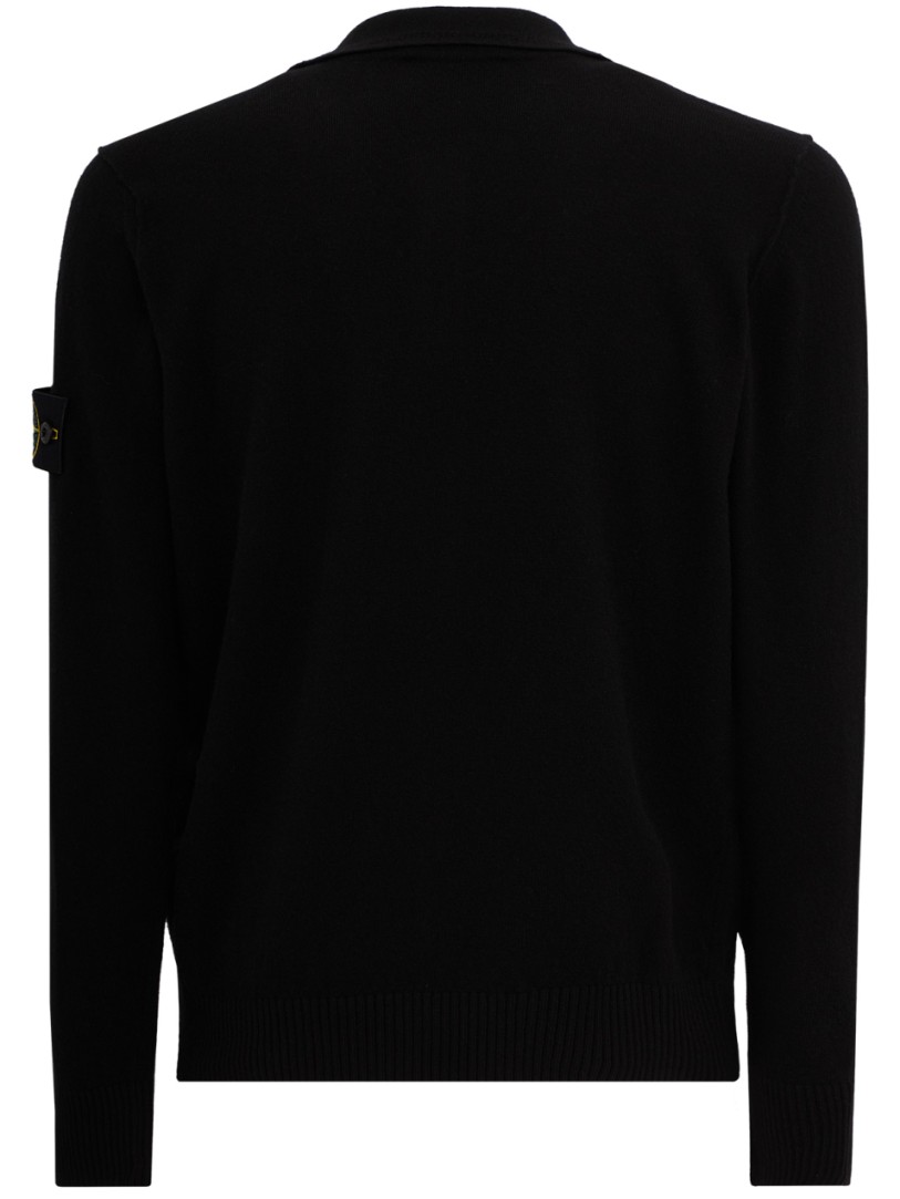 Stone Island: Logo Crewneck Knit Polo Sweater