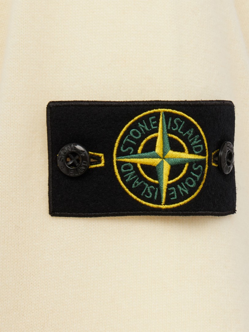Stone Island: Logo crewneck knit polo sweater