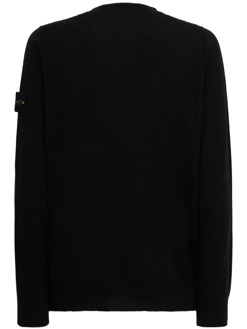 Stone Island: Logo Rundhalsausschnitt Strickpullover