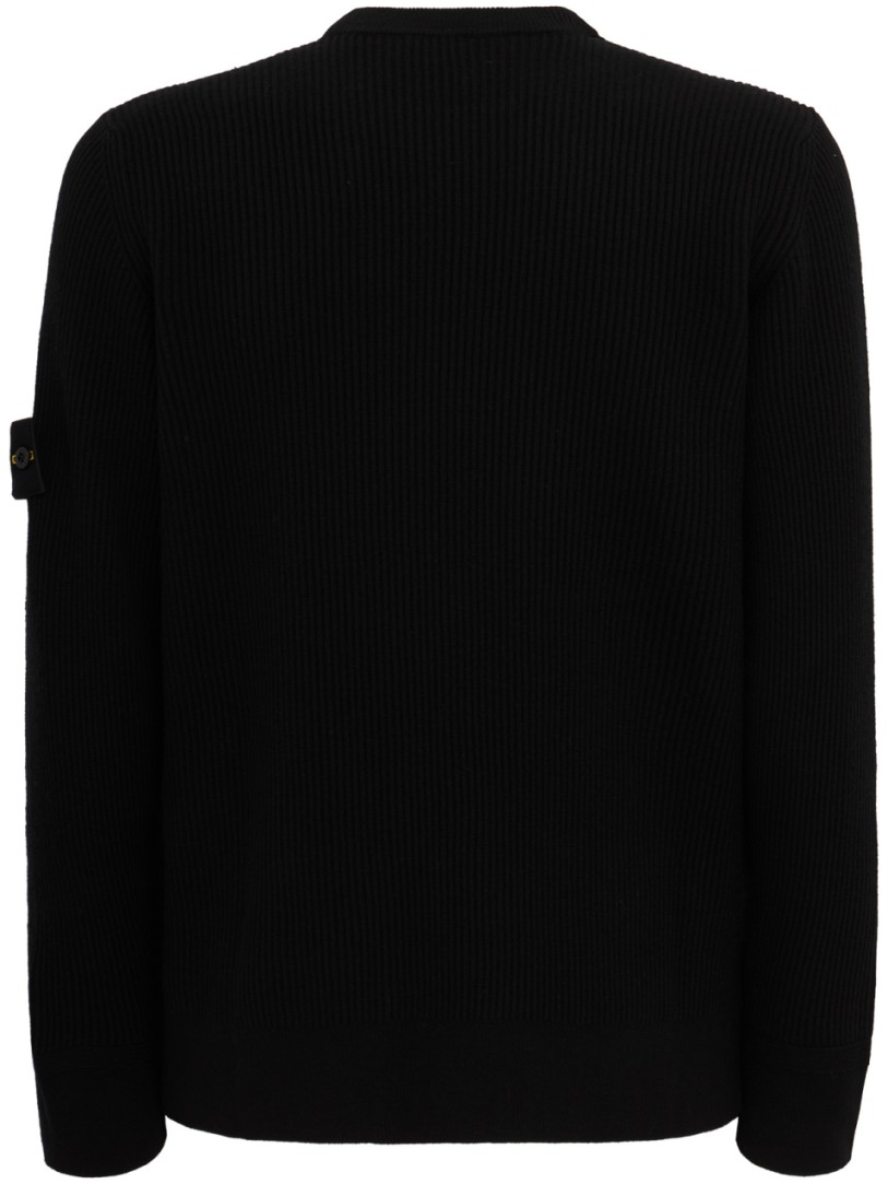 Stone Island: Logo crewneck knit sweater