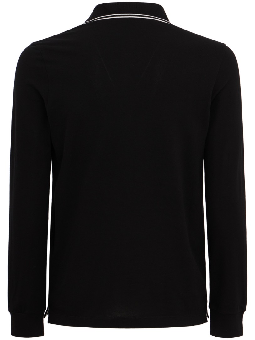 Stone Island: Logo patch cotton polo shirt