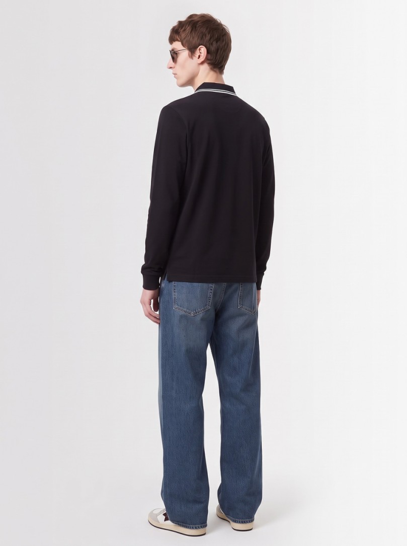 Stone Island: Logo patch cotton polo shirt