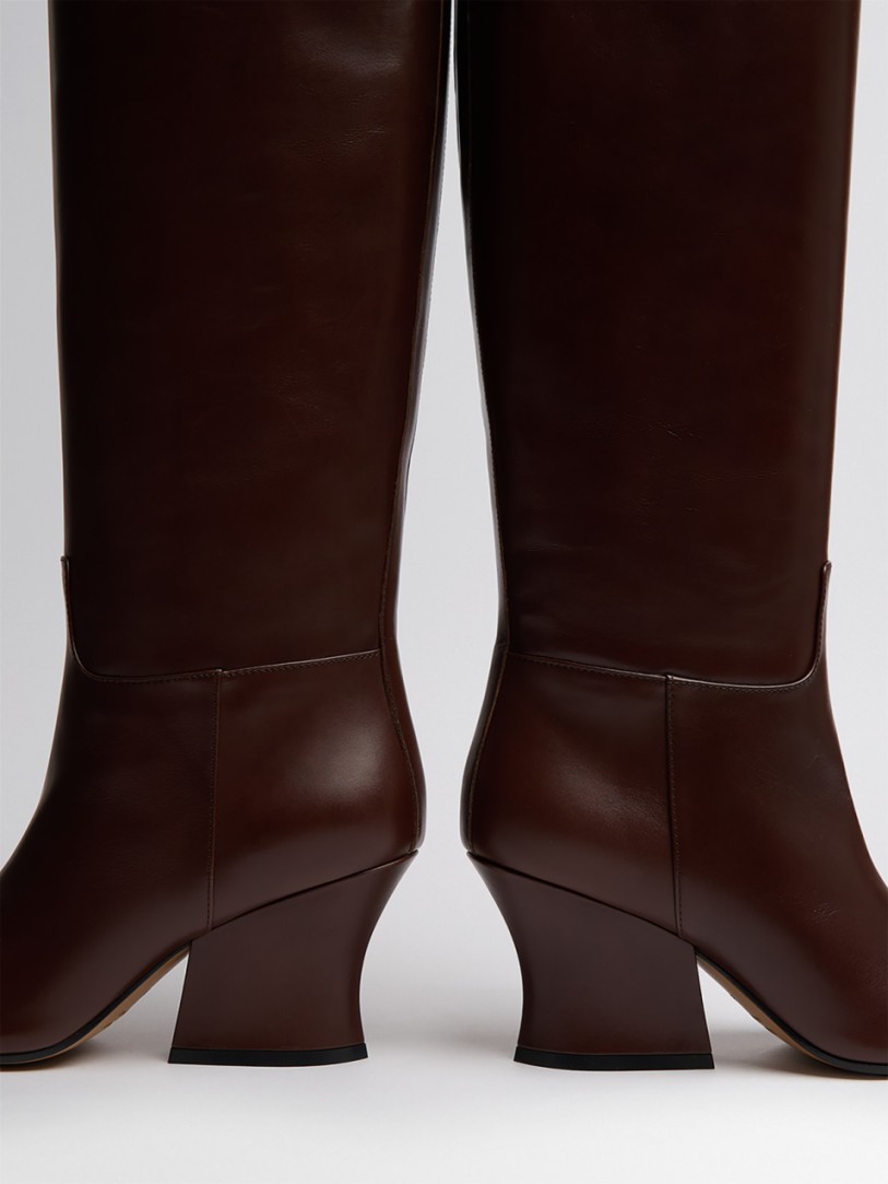 Jil Sander: Lune heeled leather high boots