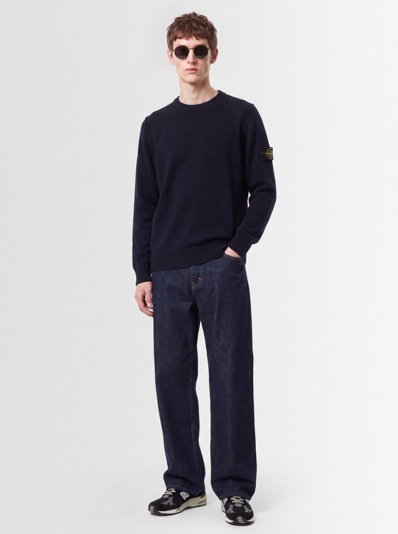 Stone Island: Cotton Crewneck Sweater With Raised Seams