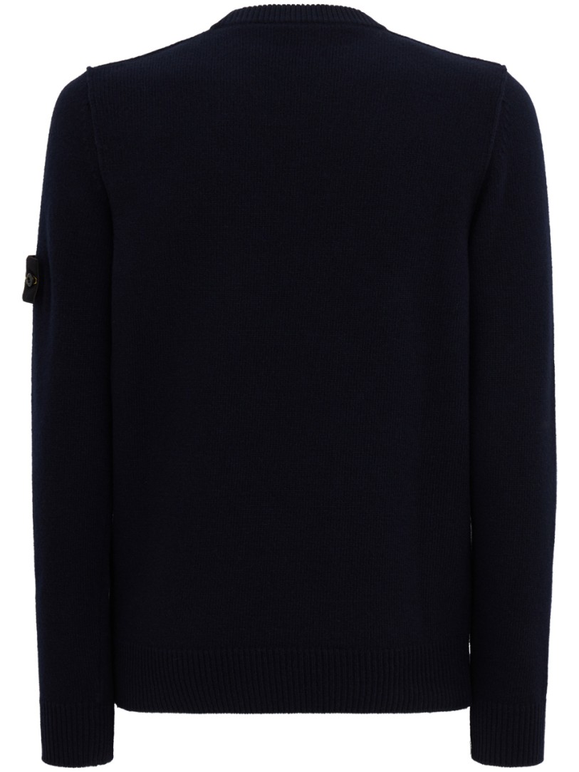 Stone Island: Cotton Crewneck Sweater With Raised Seams