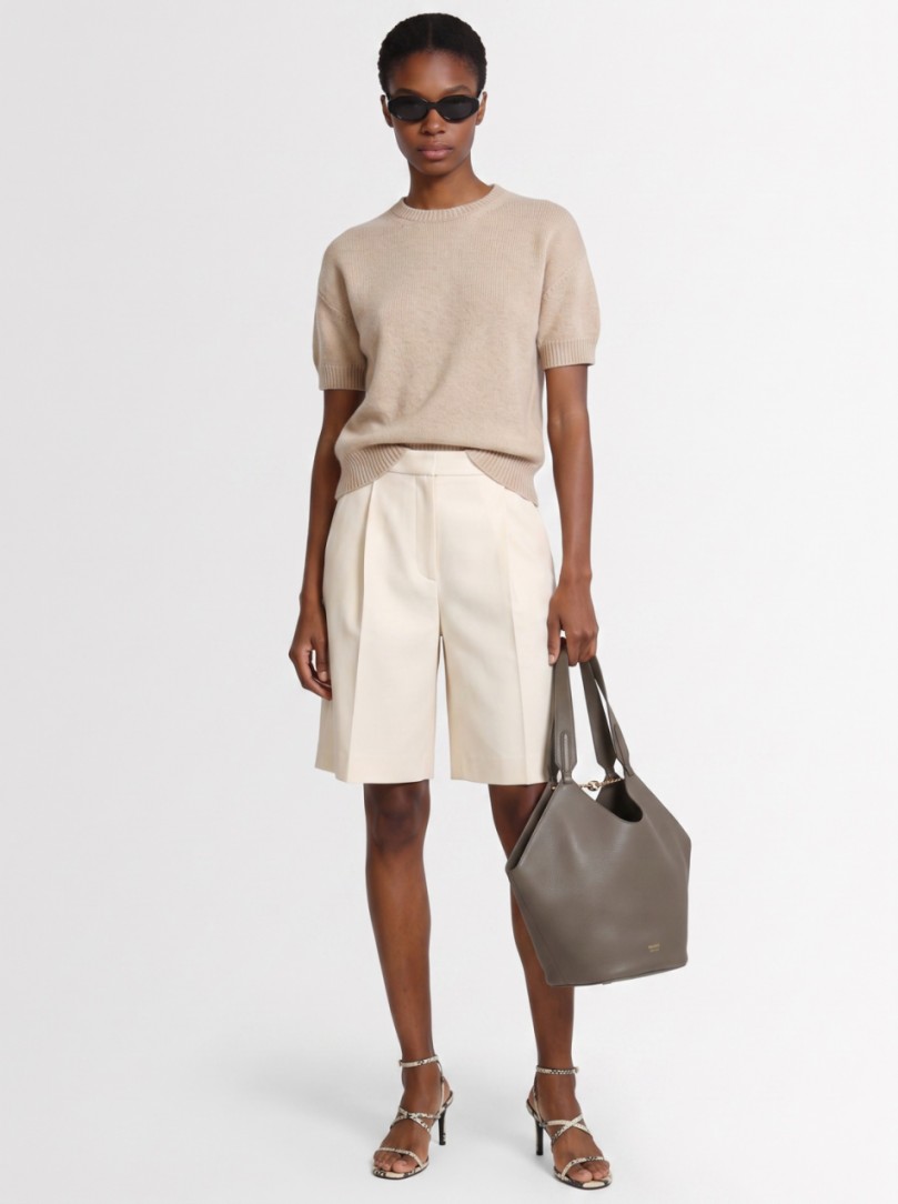Khaite - Short-sleeve cashmere crewneck sweater