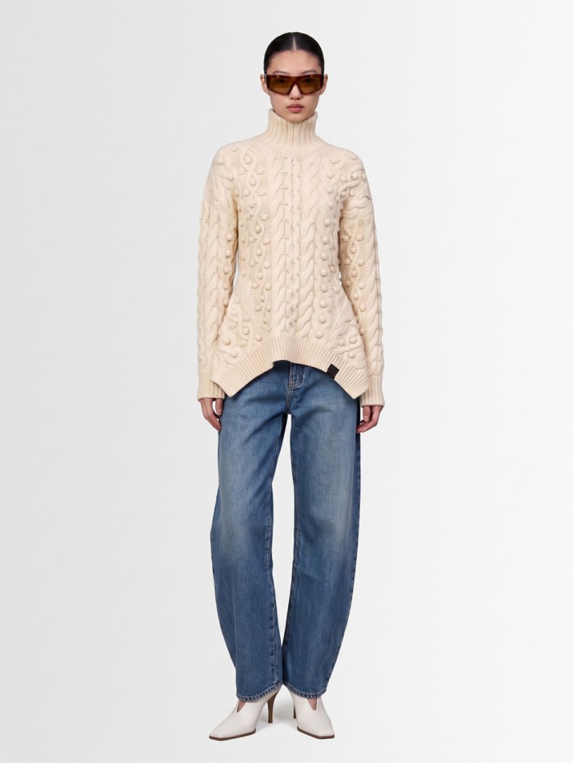 Stella McCartney: Bobble cable knit wool peplum jumper