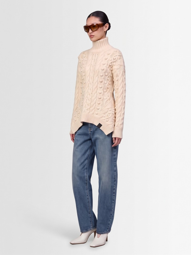 Stella McCartney: Bobble cable knit wool peplum jumper
