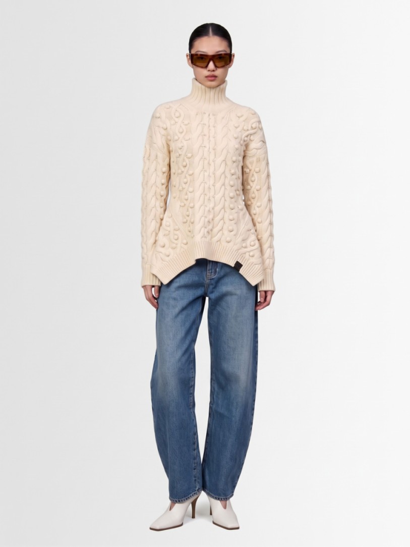 Stella McCartney - Bobble cable knit wool peplum jumper