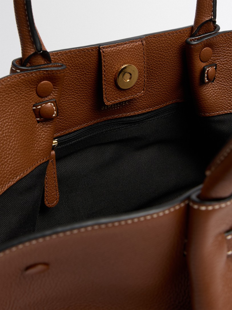 DeMellier: Midi New York genarbtes Leder Einkaufstasche