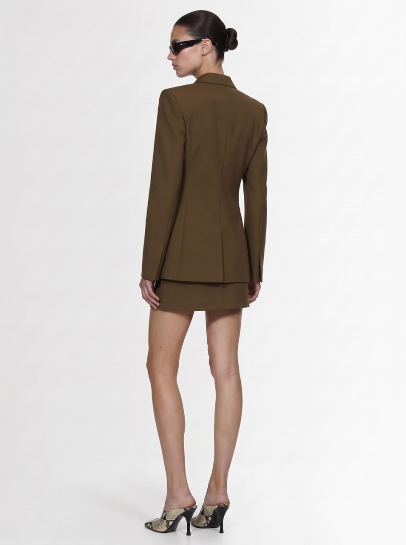 Khaite: Jett straight silk and wool mini skirt
