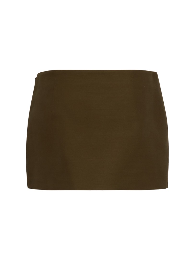 Khaite: Jett straight silk and wool mini skirt