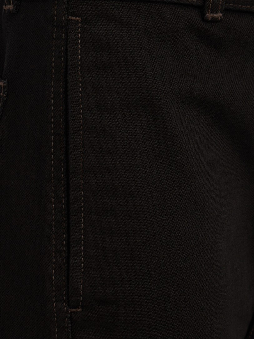 Lemaire: Pantalones de algodón retorcido con cinturón de cuero