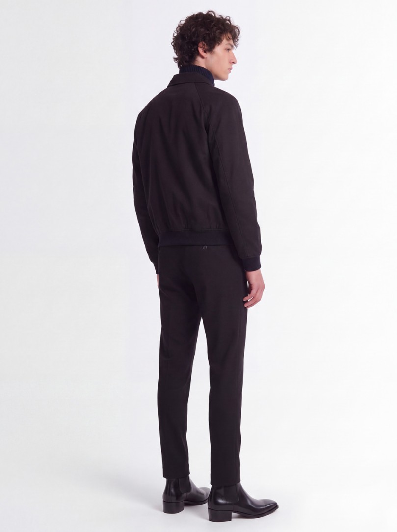 CRUNA: Single pleat slim tapered fit with elastane