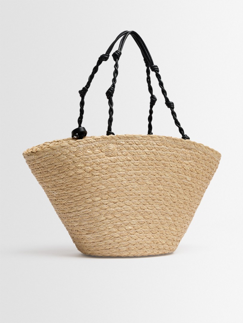 Jil Sander: Small Tangle bucket raffia tote bag