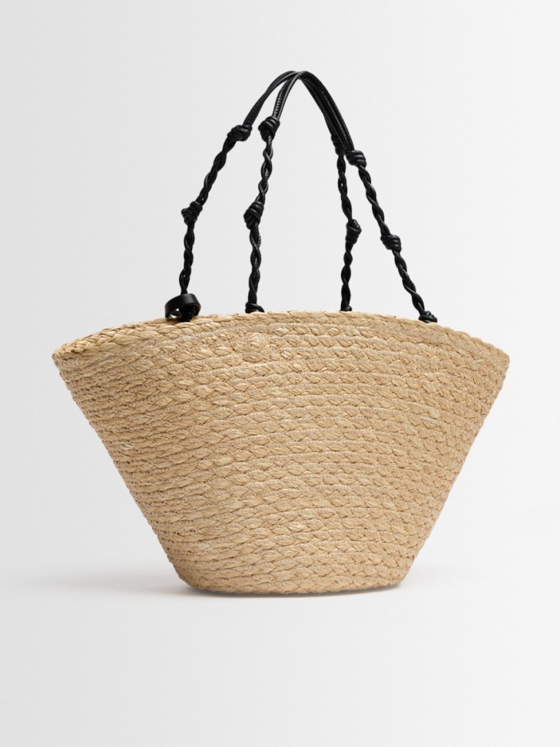 Jil Sander - Small Tangle bucket raffia tote bag