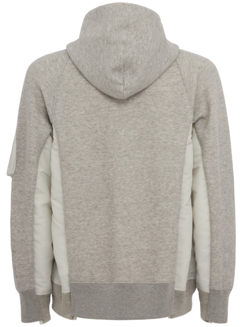 Sacai - Sponge Sweat x Nylon Twill Hoodie