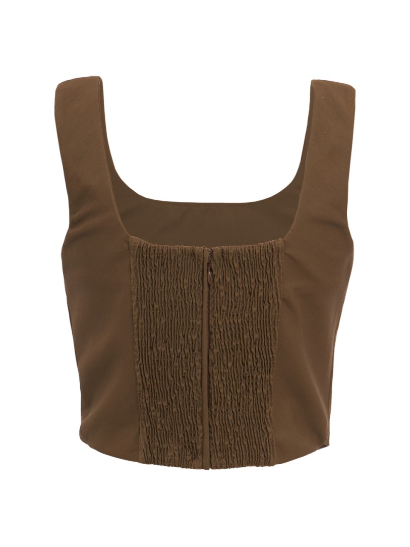Giuseppe Di Morabito - Cropped Wool Top With Draped Front