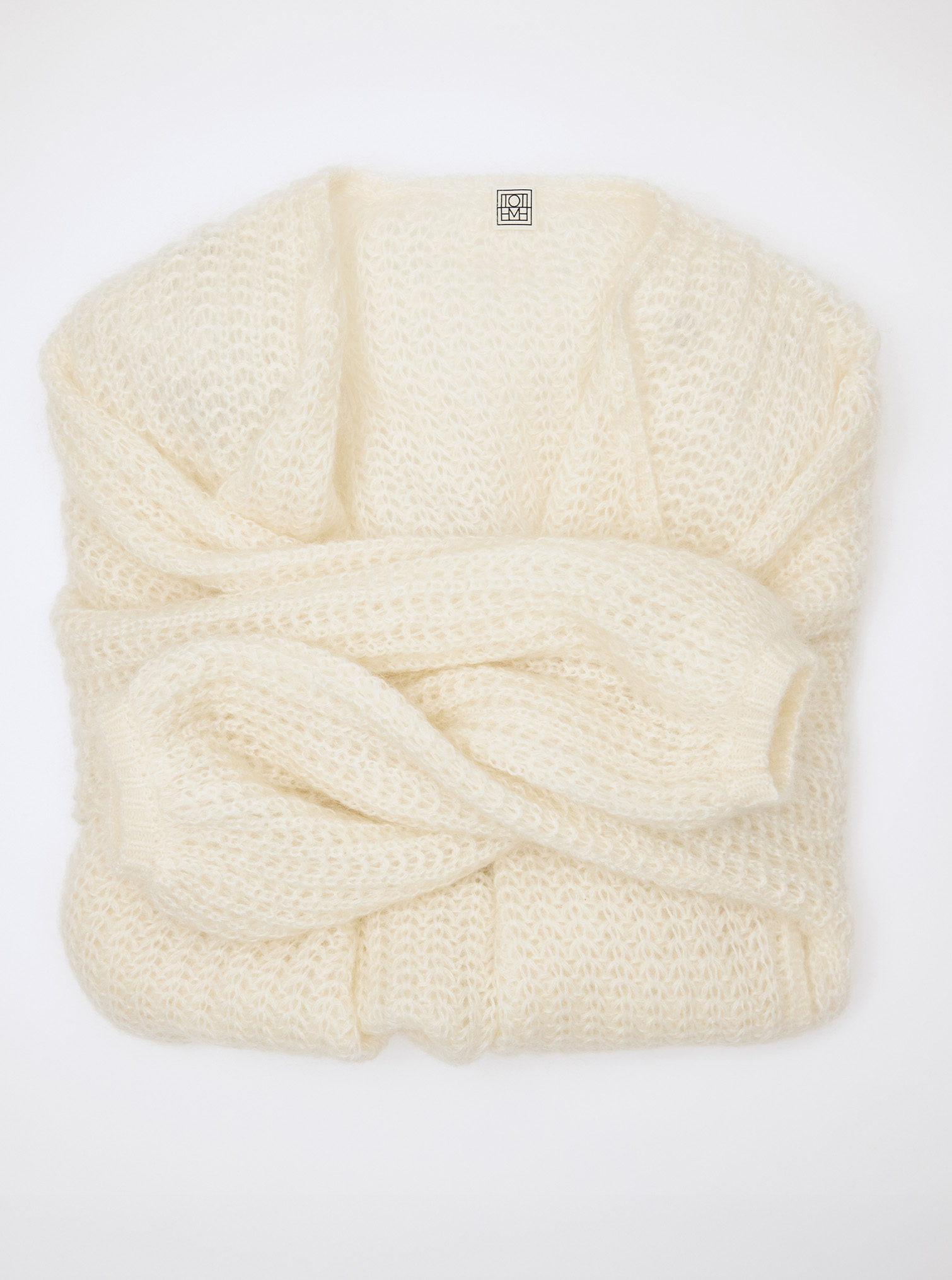 Toteme mohair wool off white cardigan
