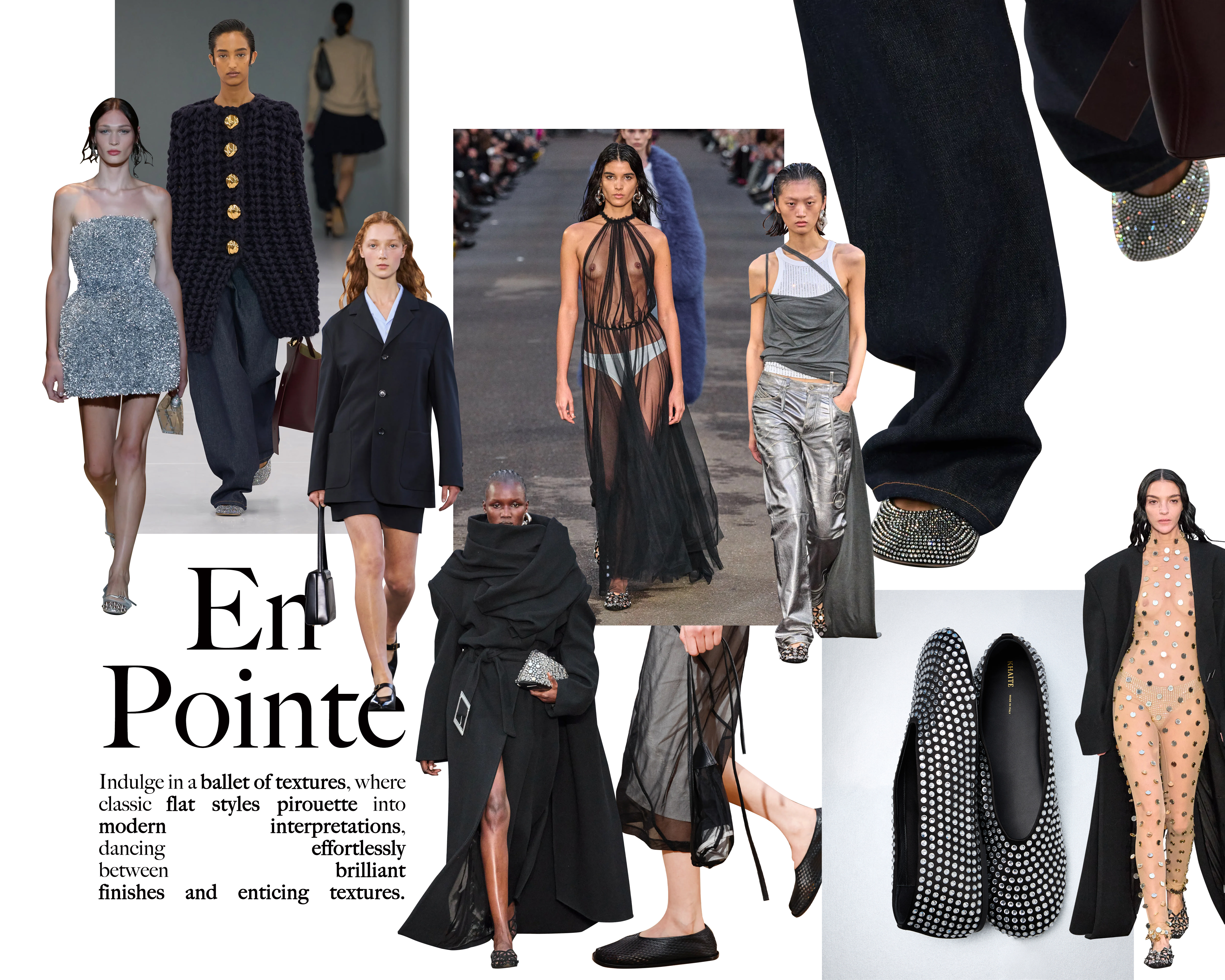 Donne in passerella con scarpe basse