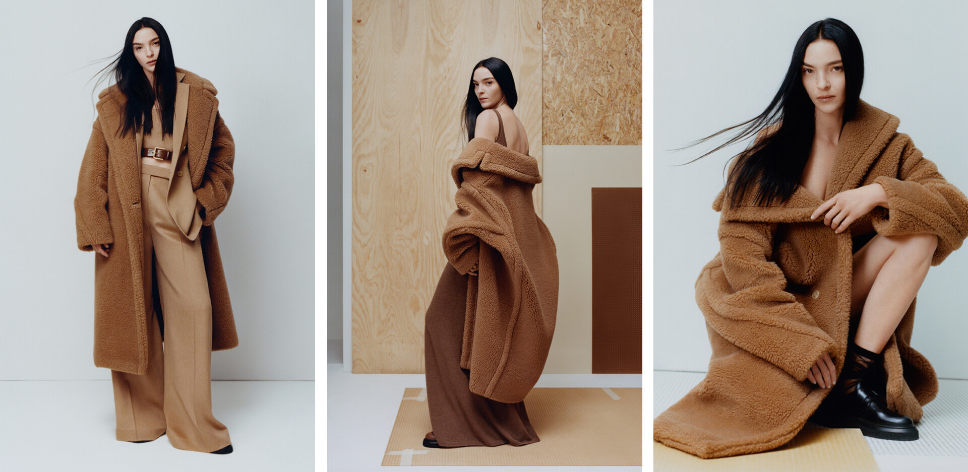 Mariacarla Boscono indossa il cappotto Teddy di Max Mara